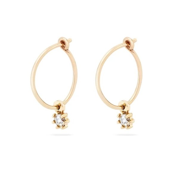 Bluboho NOVA SWAY HOOP - 14K GOLD, WHITE DIAMOND - Picture 1 of 2
